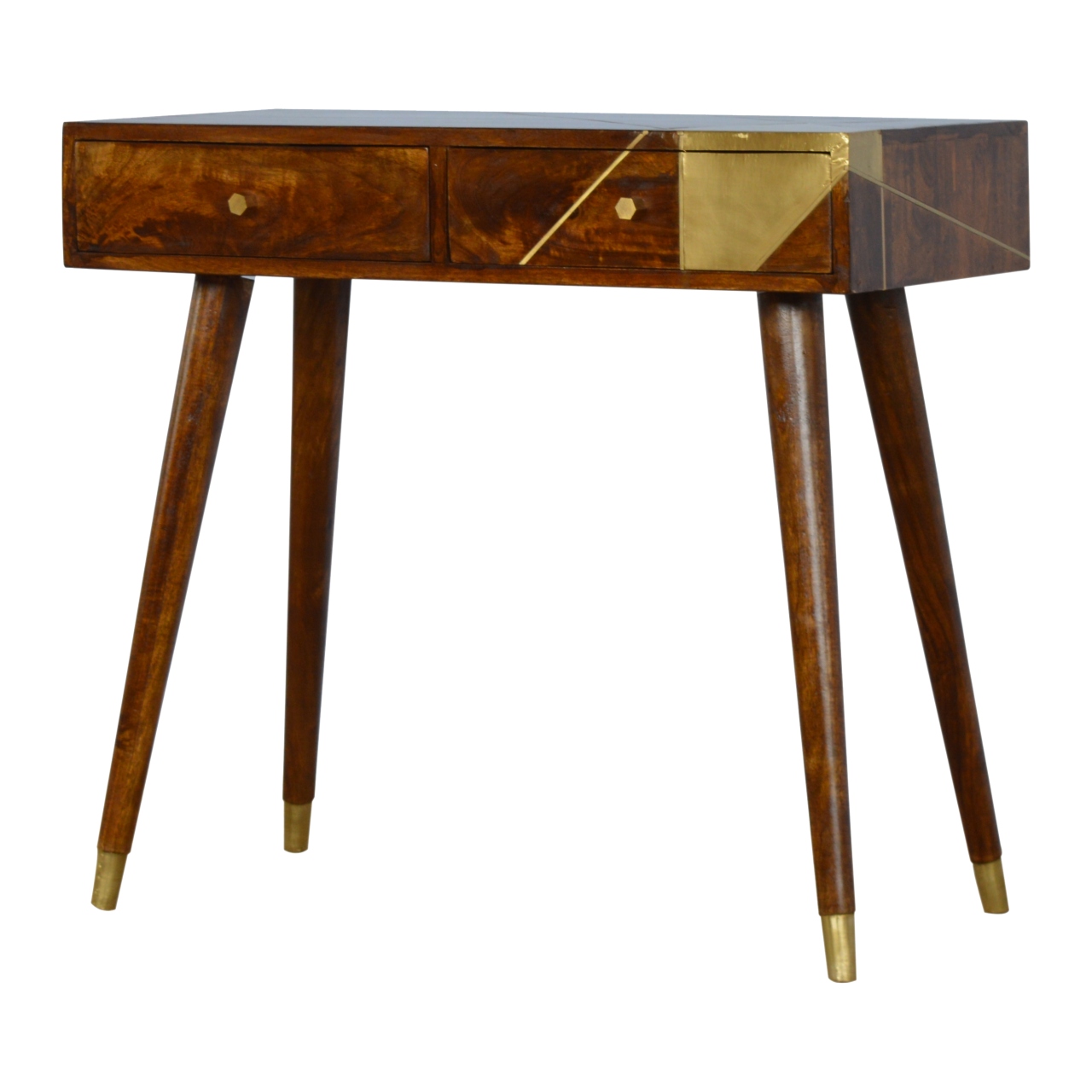Gold Geo Chestnut Console Table - Image 3