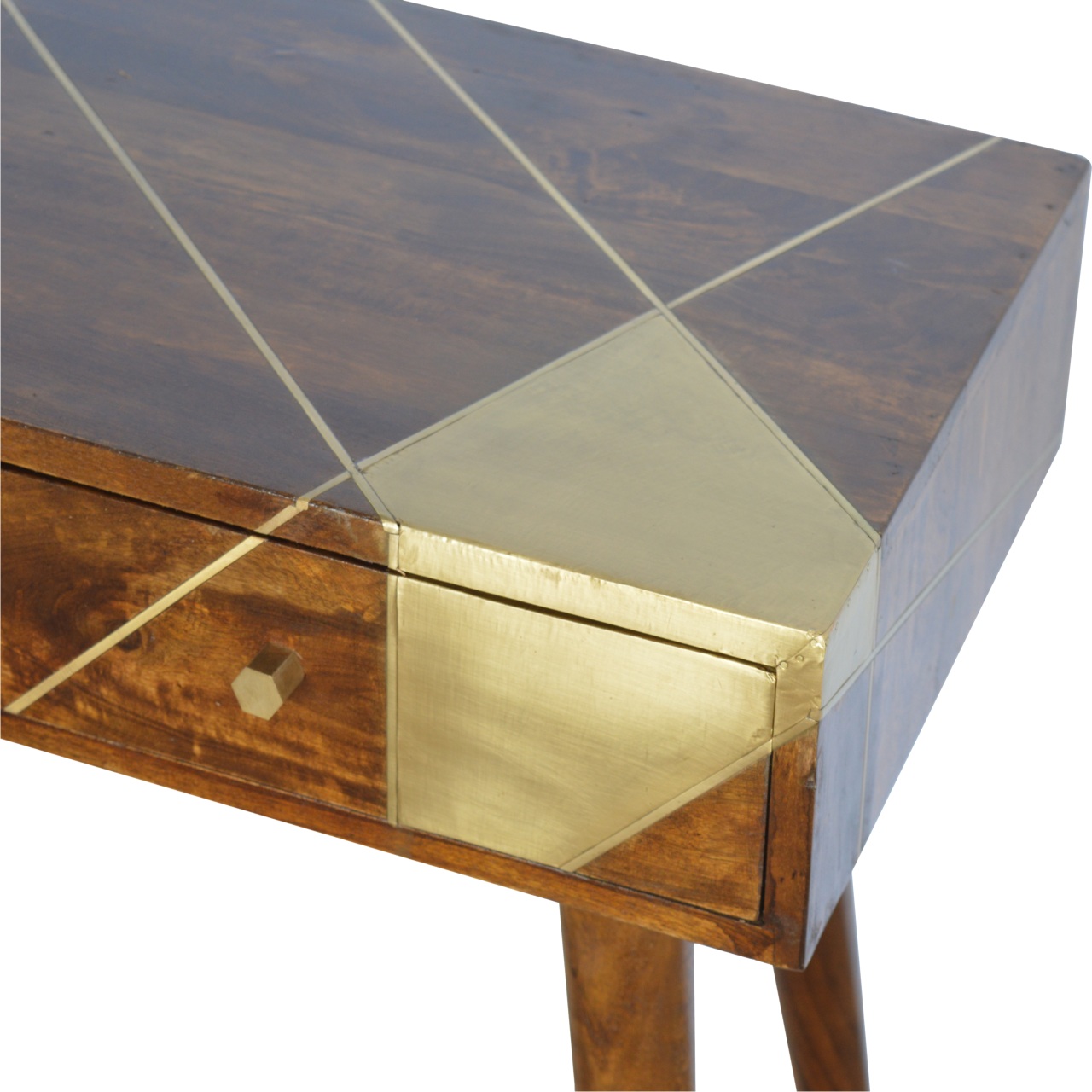 Gold Geo Chestnut Console Table - Image 4