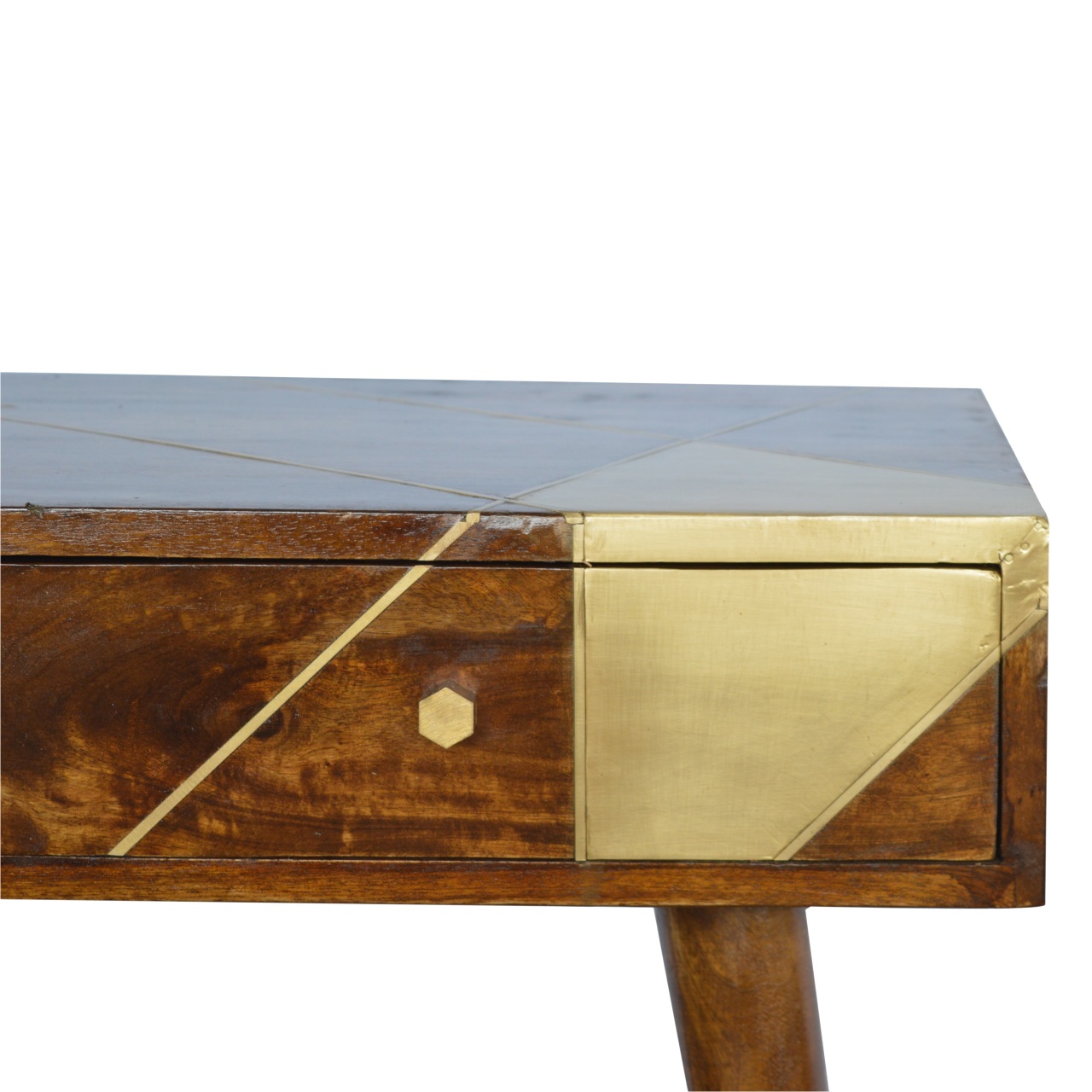 Gold Geo Chestnut Console Table - Image 6