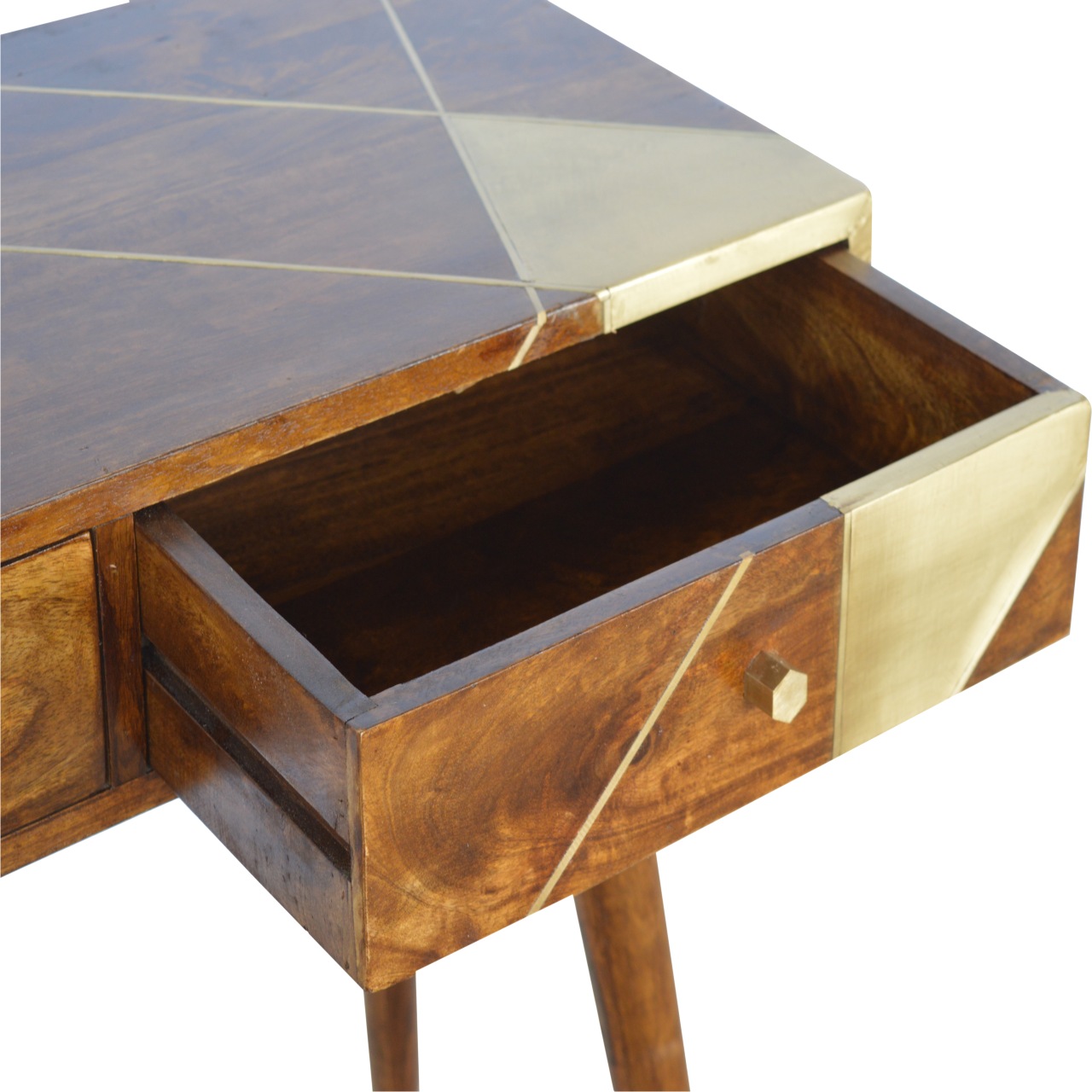 Gold Geo Chestnut Console Table - Image 8