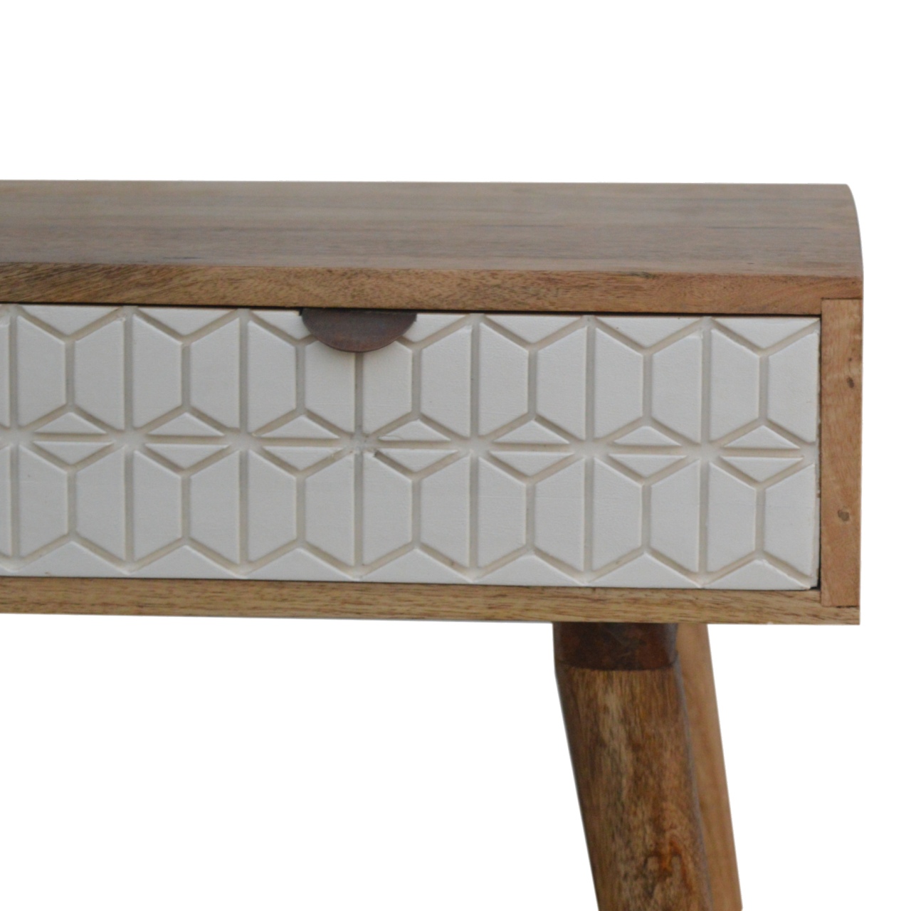 Sleek White Carved Console Table - Image 4