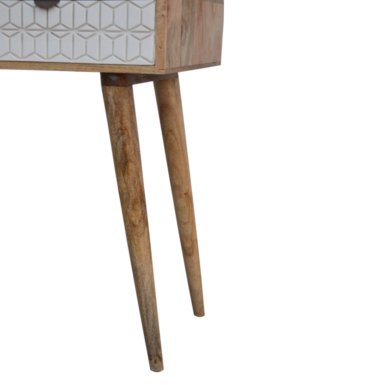 Sleek White Carved Console Table - Image 7