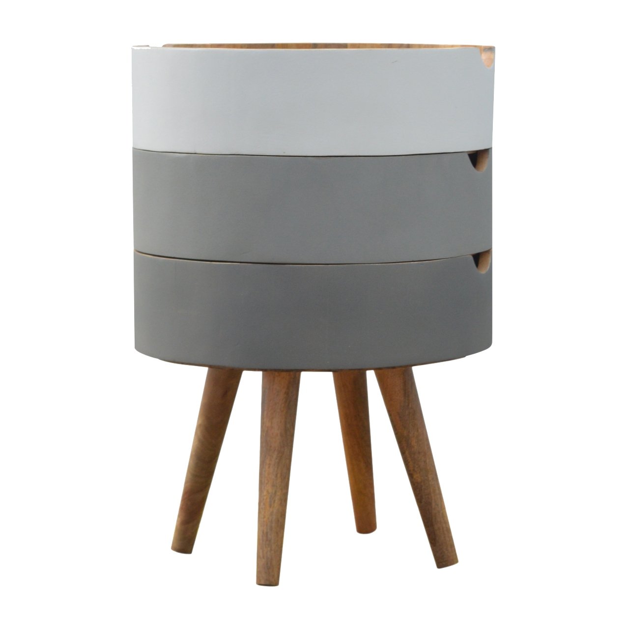 3 Drawer Grey Paint Bedside - Image 2