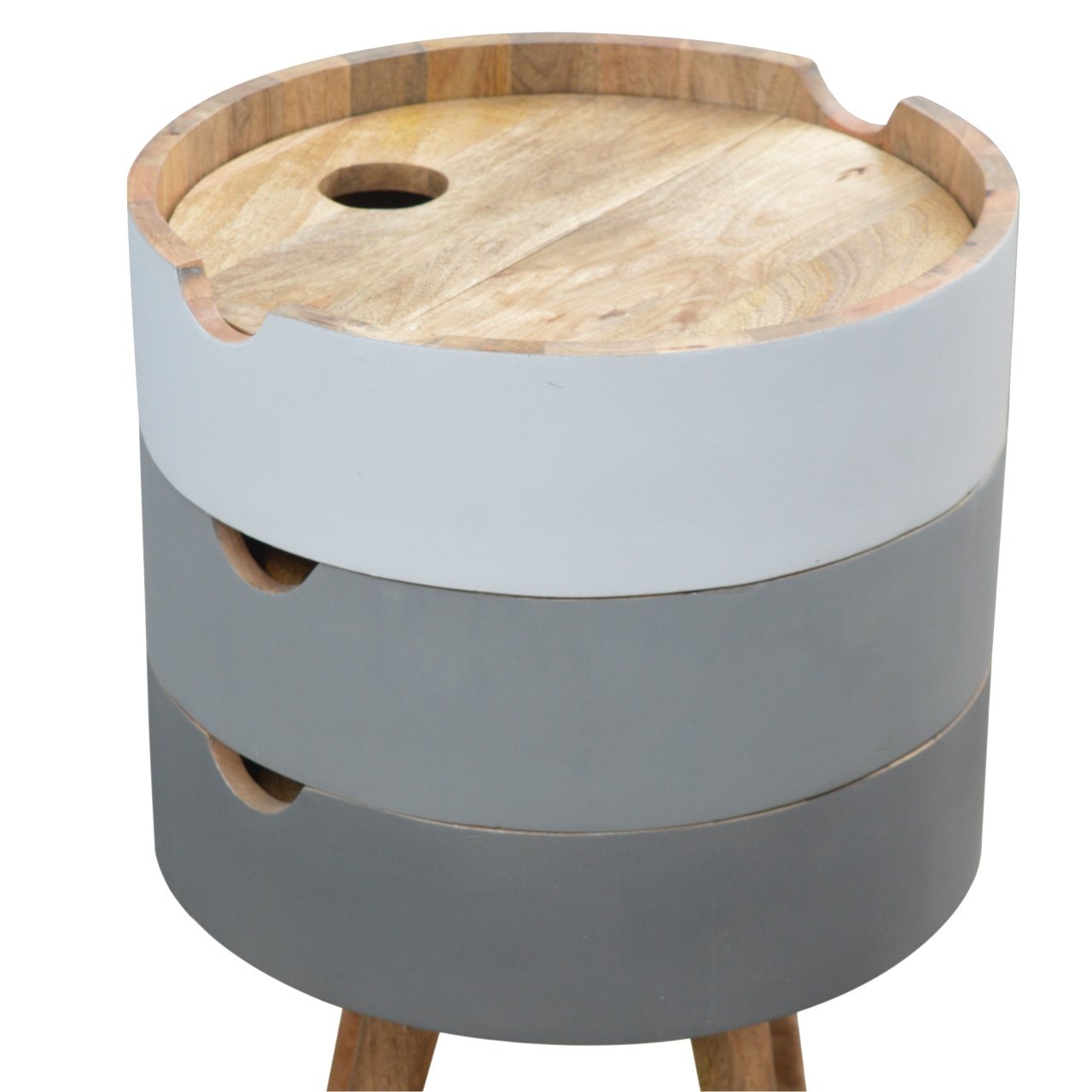 3 Drawer Grey Paint Bedside - Image 4