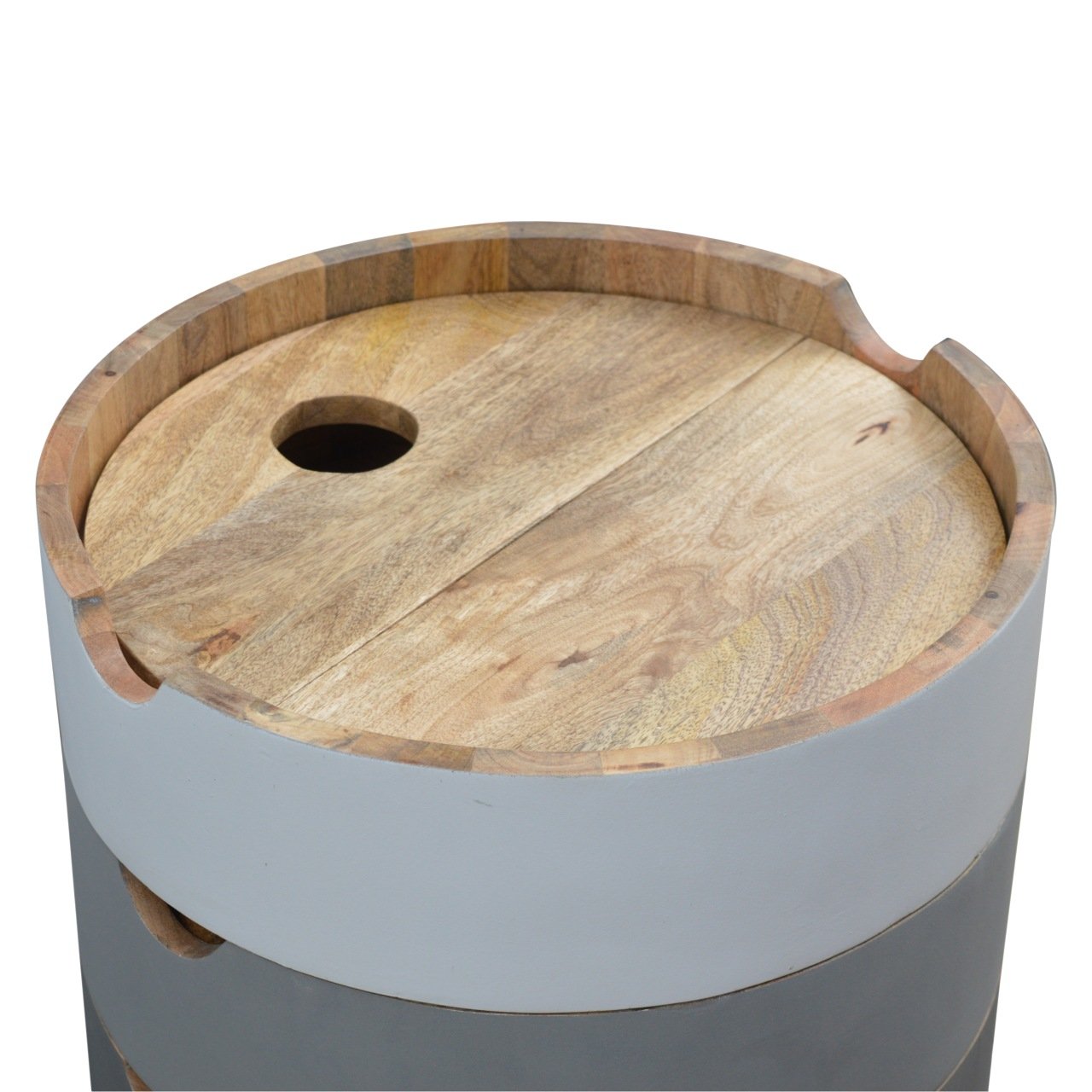 3 Drawer Grey Paint Bedside - Image 8