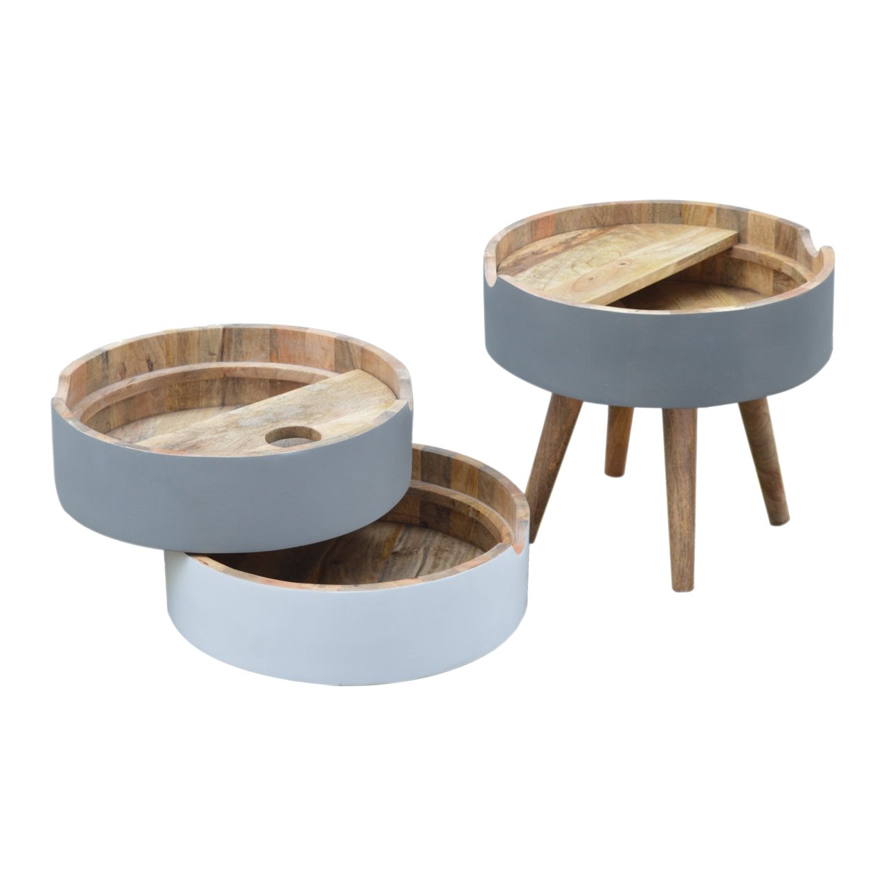 3 Drawer Grey Paint Bedside - Image 5