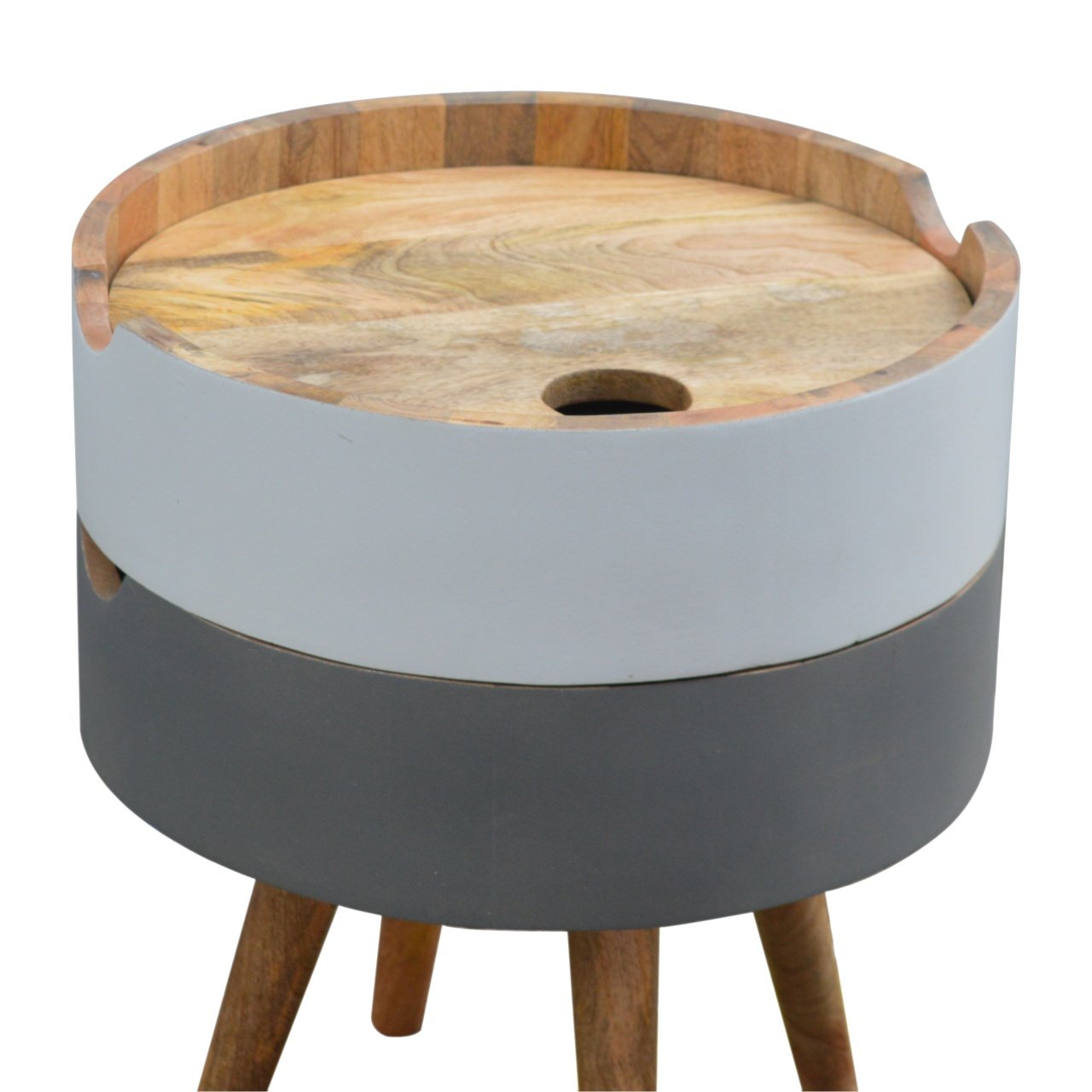 3 Drawer Grey Paint Bedside - Image 6