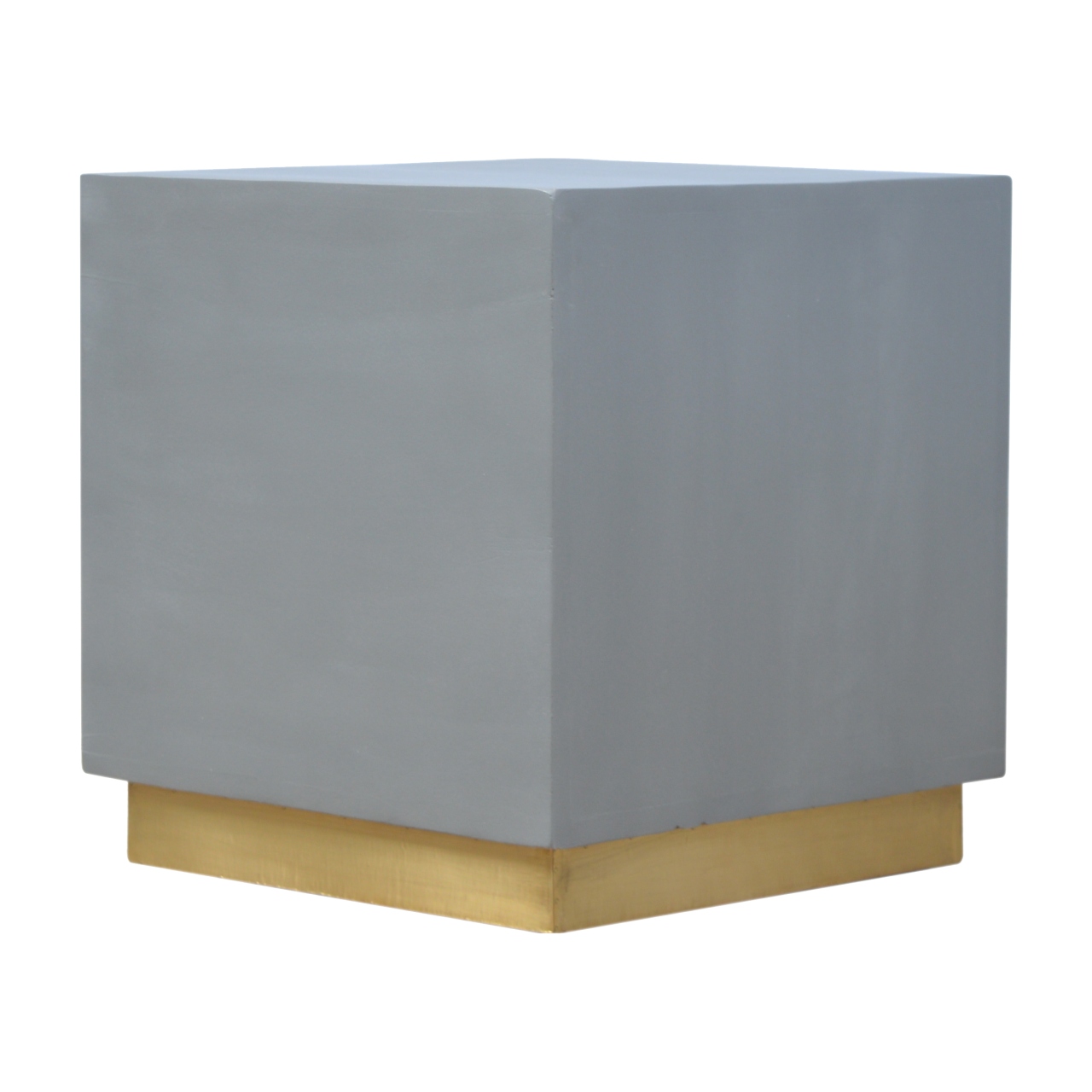 Cement Footstool with Gold Base - Image 3