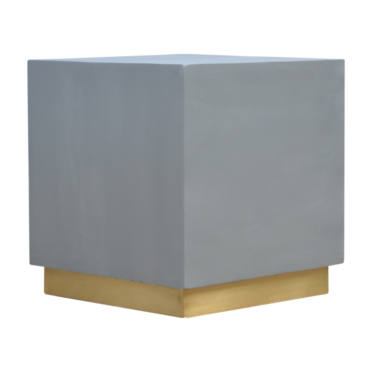 Cement Footstool with Gold Base - Image 2