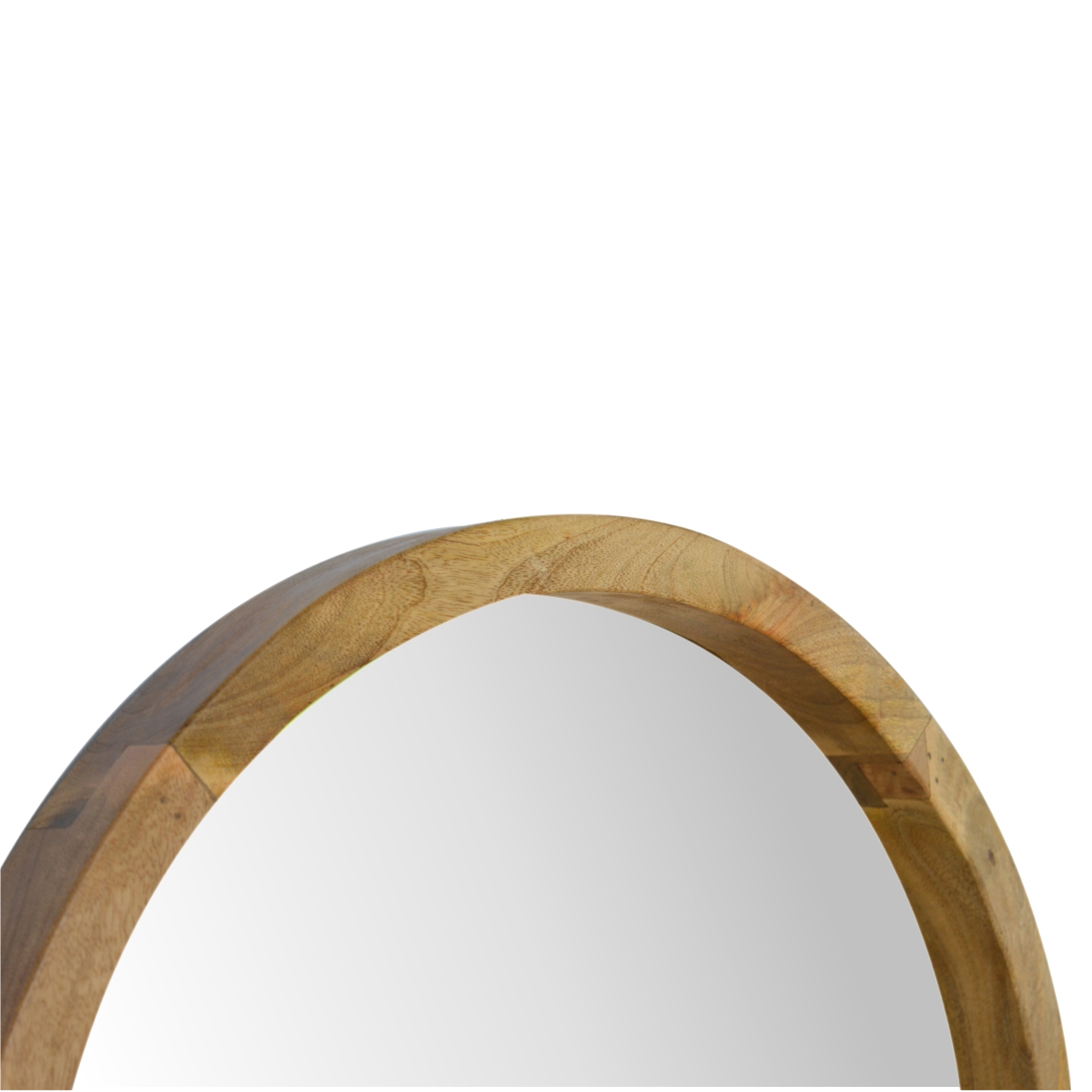 Wooden Round Mirror with 1 Shelf - Image 2