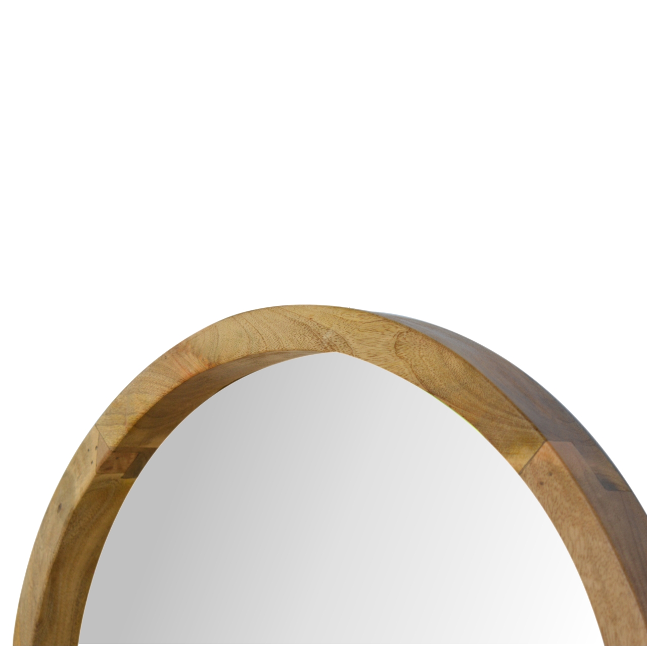 Wooden Round Mirror with 1 Shelf - Image 5