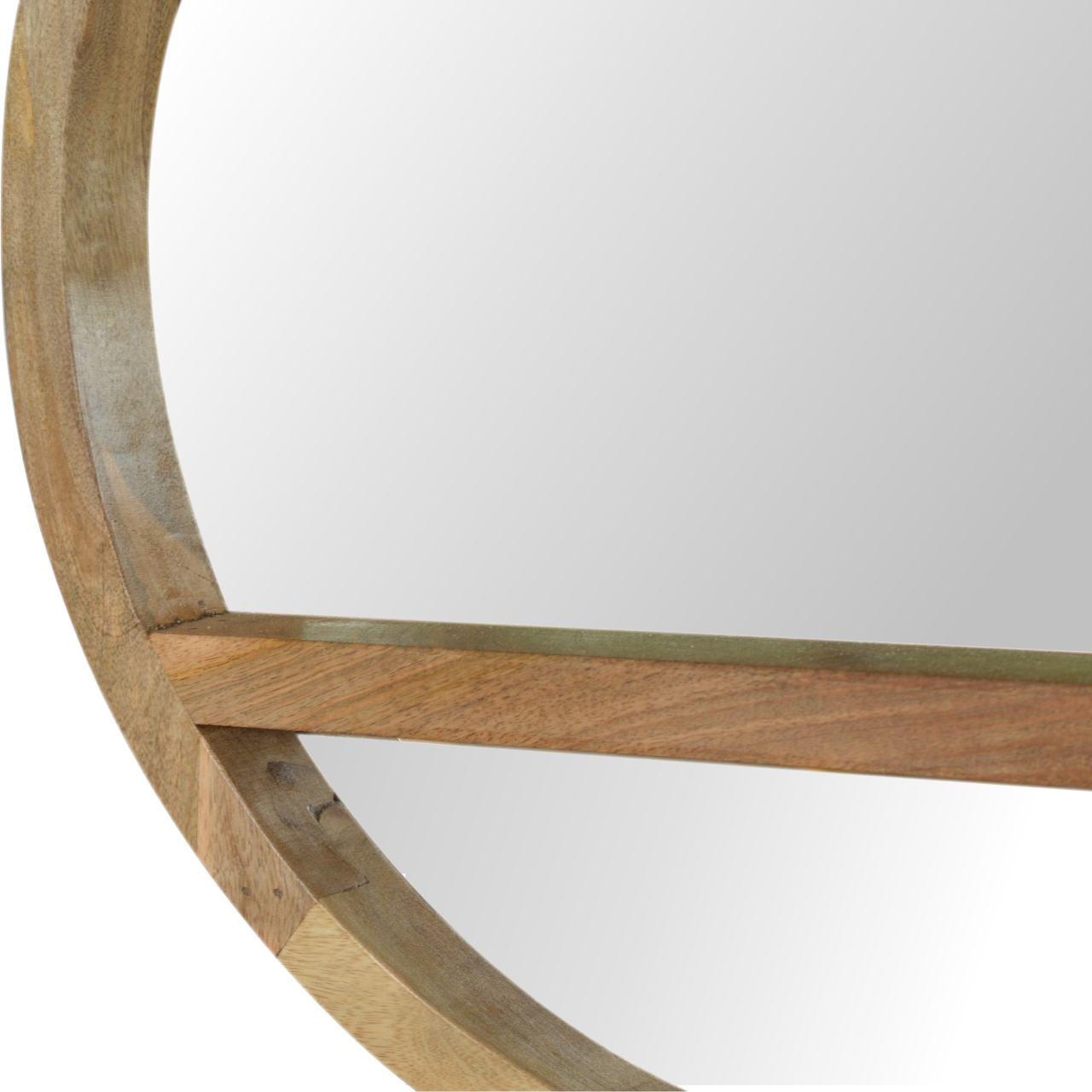 Wooden Round Mirror with 1 Shelf - Image 8