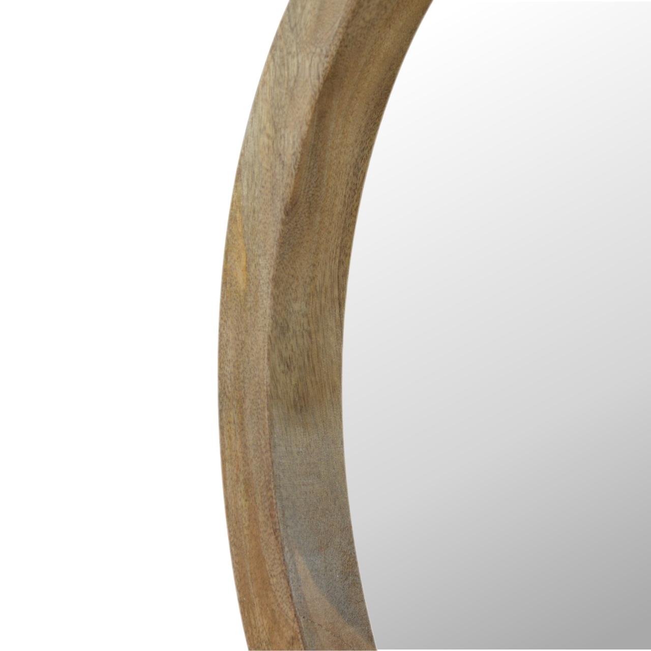 Wooden Round Mirror with 1 Shelf - Image 6