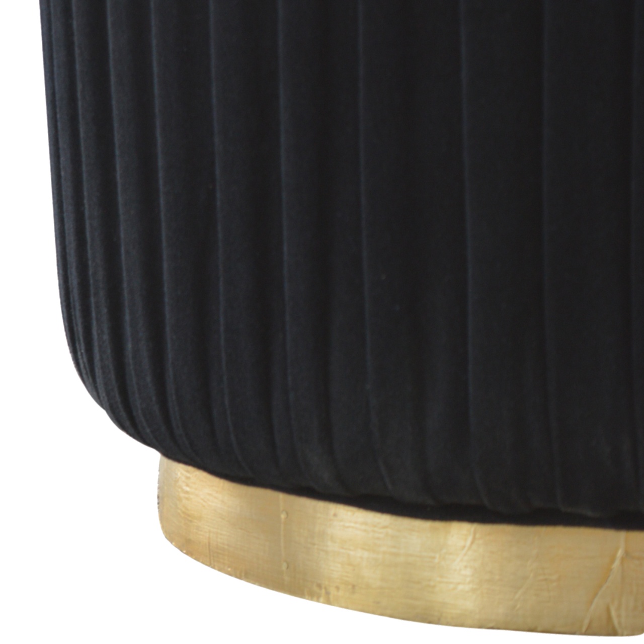 Black Velvet Pleated Footstool - Image 6
