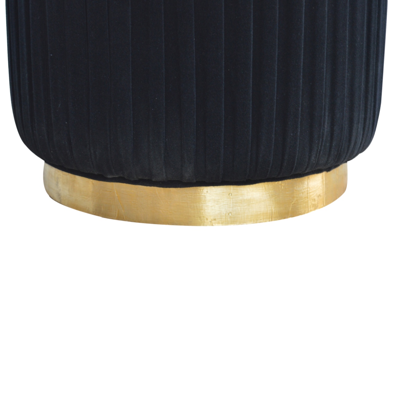 Black Velvet Pleated Footstool - Image 4