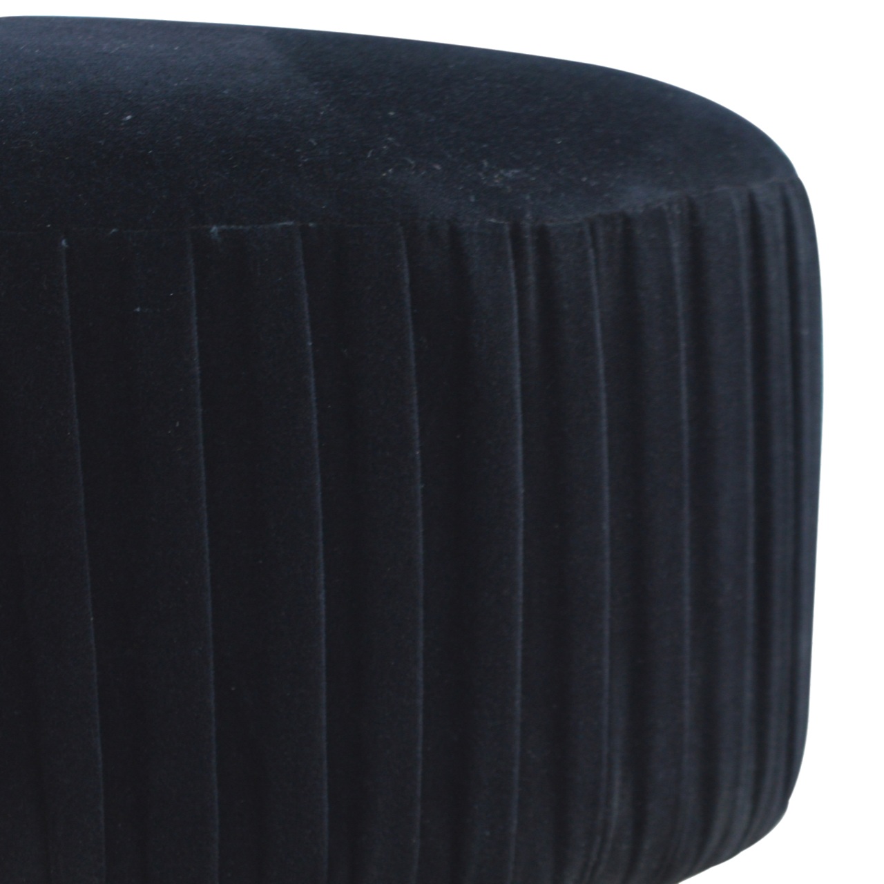 Black Velvet Pleated Footstool - Image 5