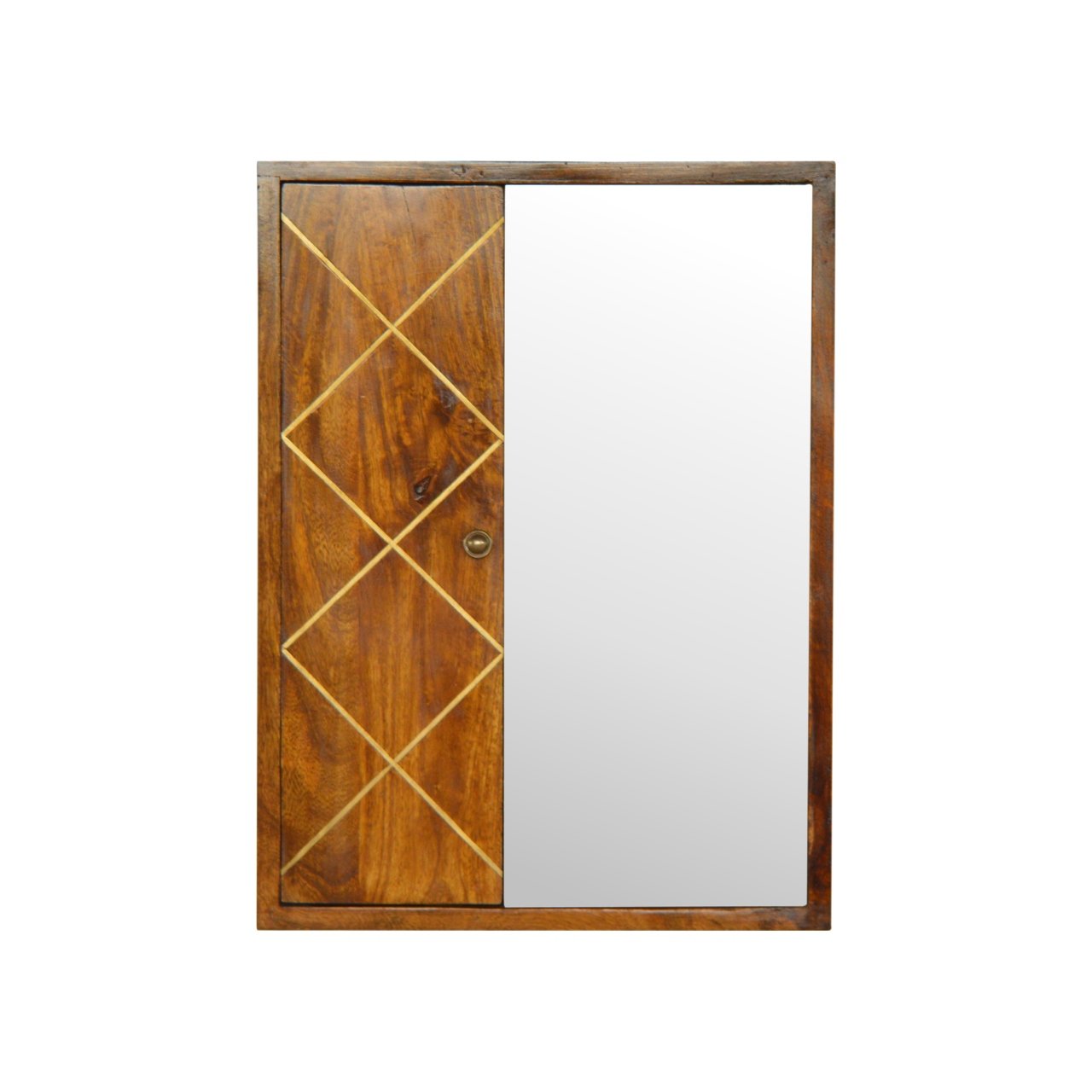 Sliding Brass Wall Mirror Cabinet