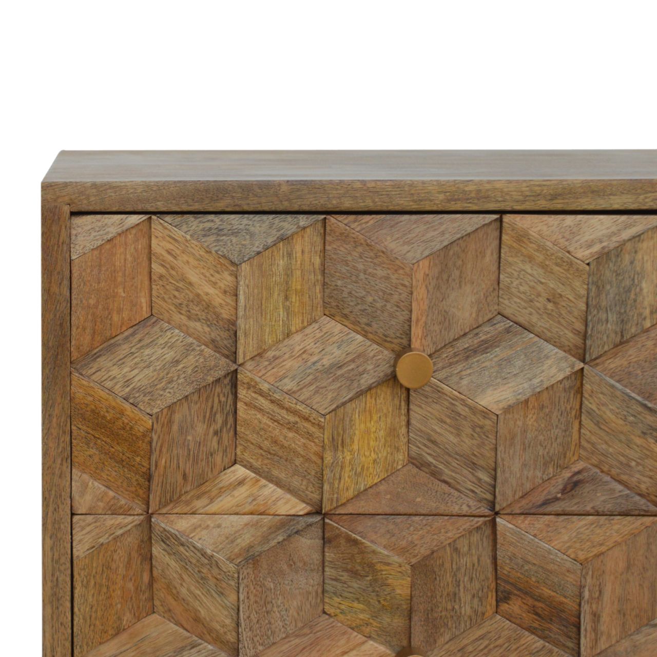 Cube Carved 2 Drawer Bedside - Image 5