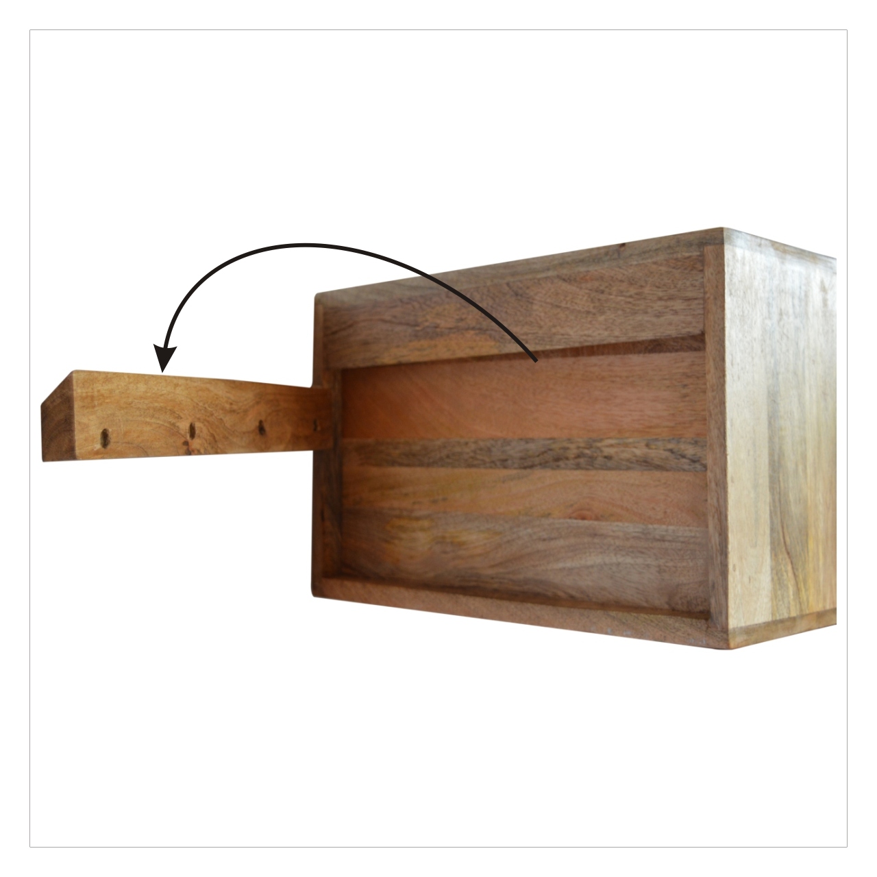 Oak-ish Wall Mounted Bedside - Image 8