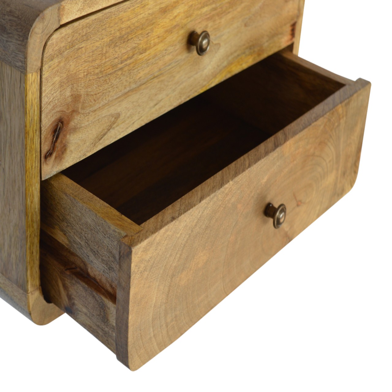 Oak-ish 2 Drawer Floating Bedside - Image 5