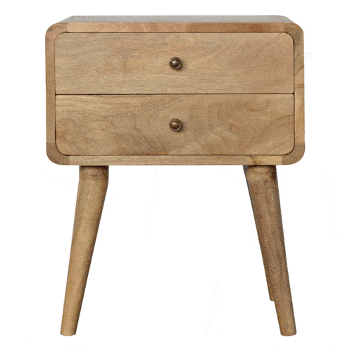Curved Oak-ish Bedside - Image 10