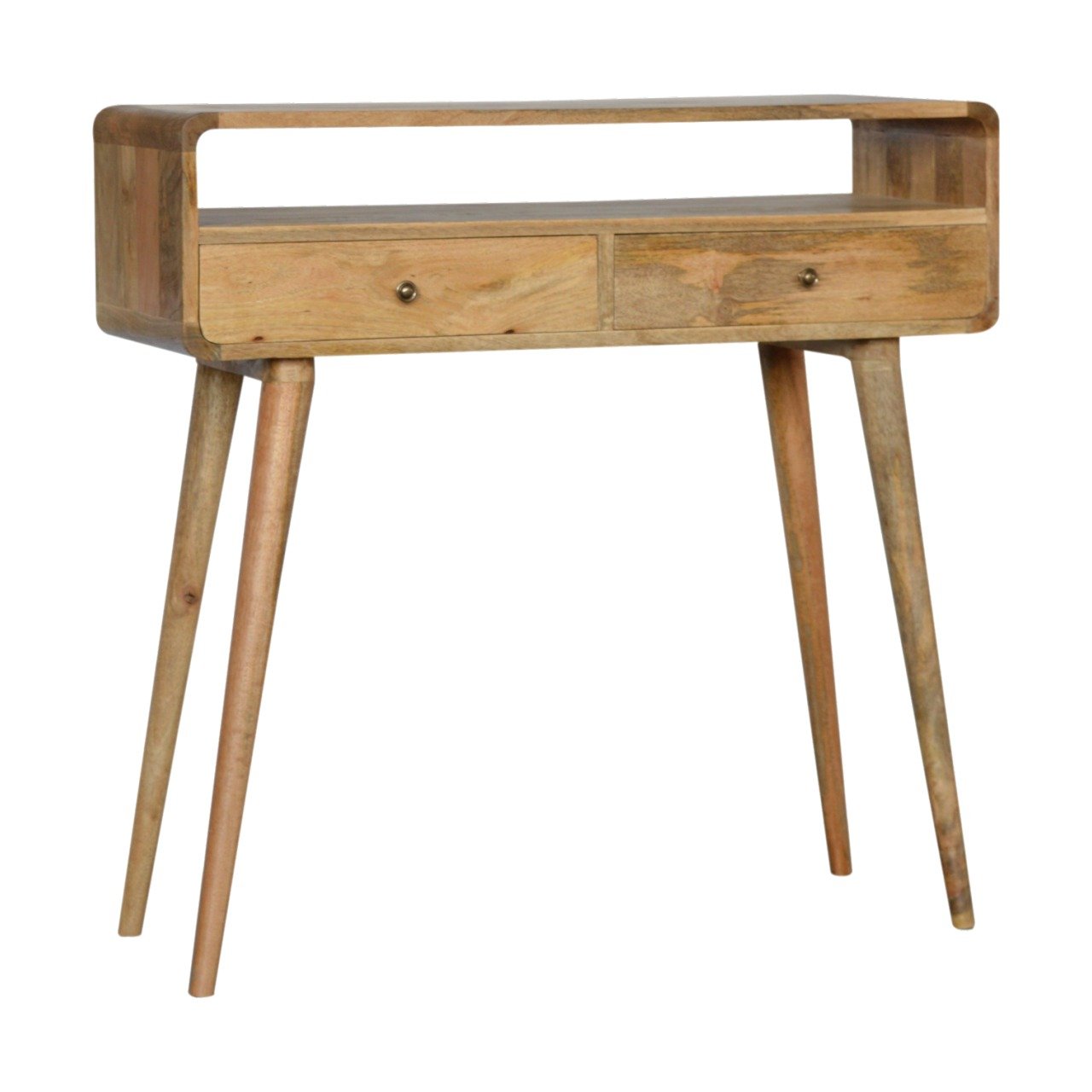 Curved Oak-ish Console Table - Image 3