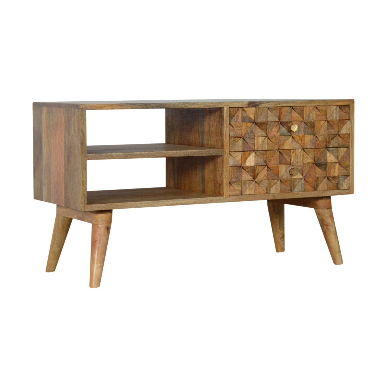 Diamond Carved Oak-ish Media Unit - Image 2