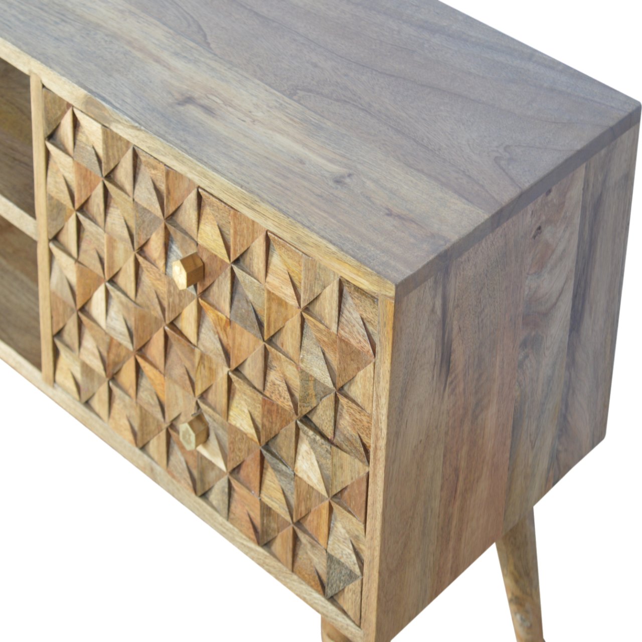 Diamond Carved Oak-ish Media Unit - Image 6