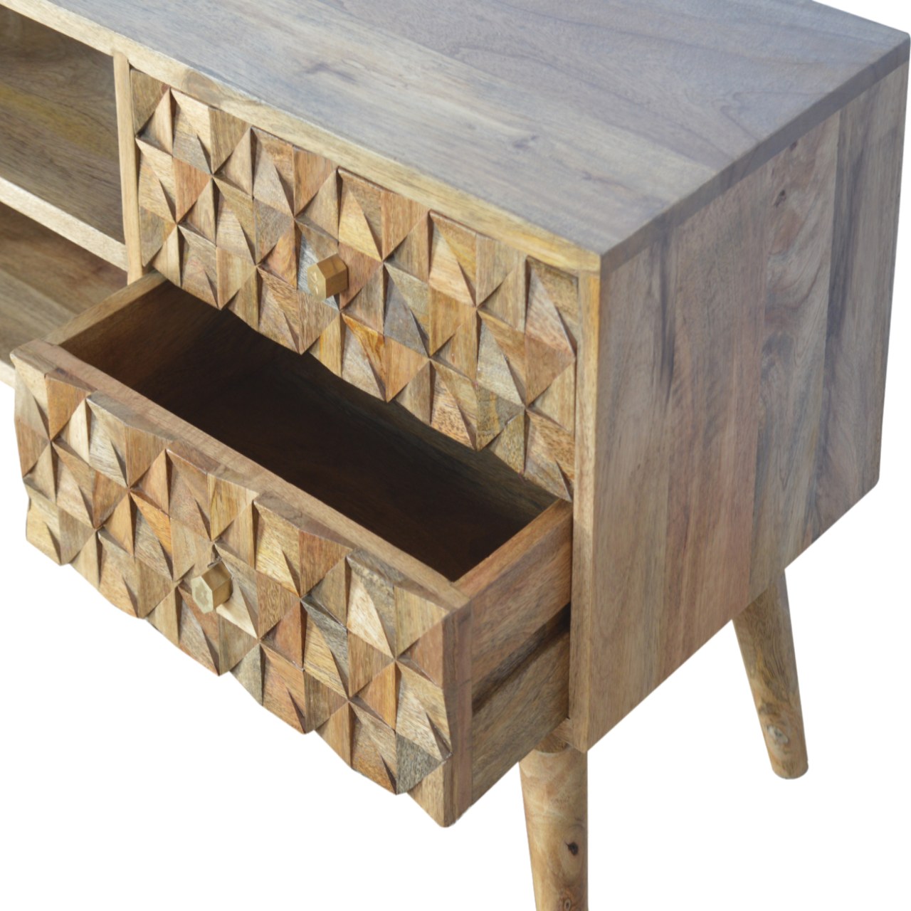 Diamond Carved Oak-ish Media Unit - Image 5