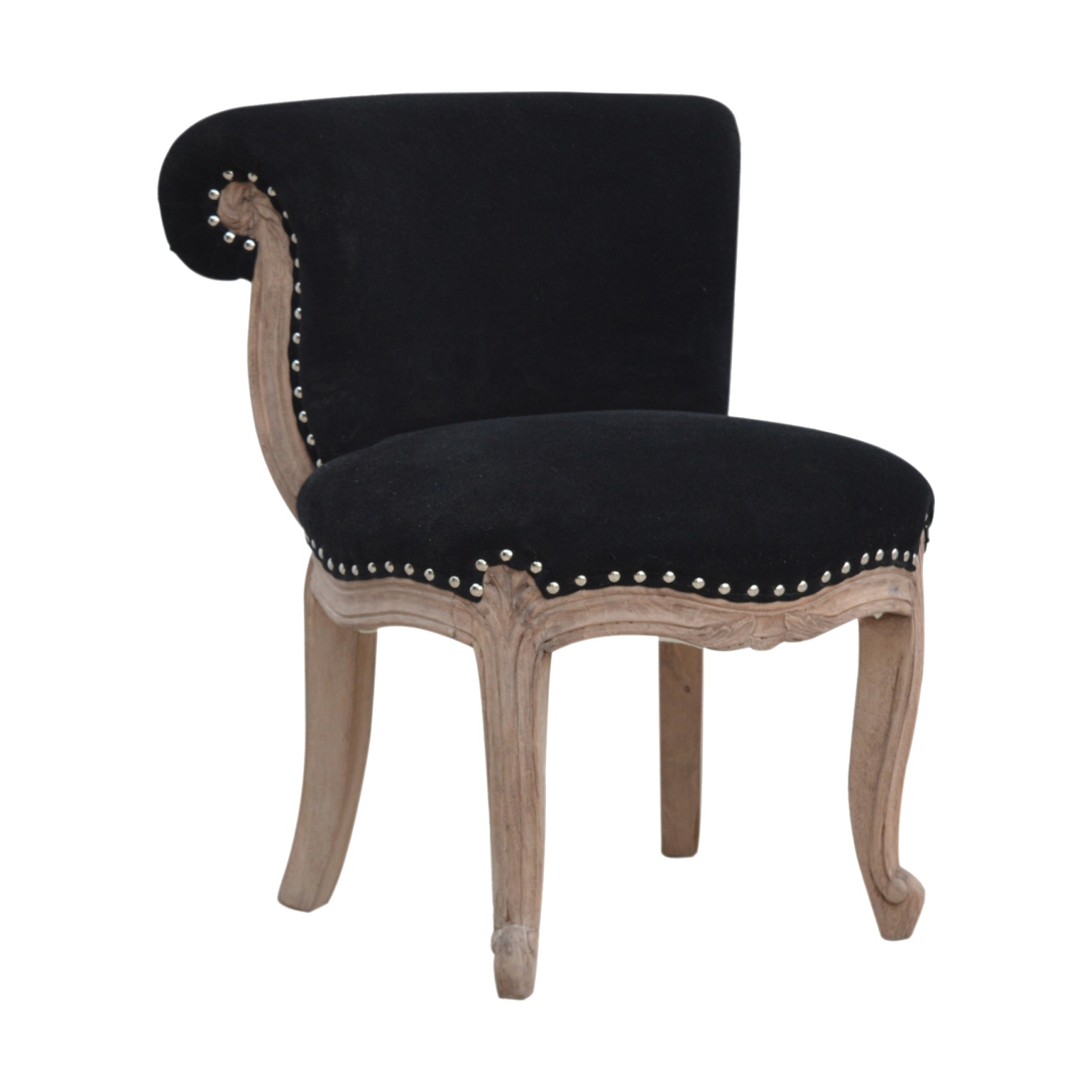 Black Velvet Studded Chair - Image 3