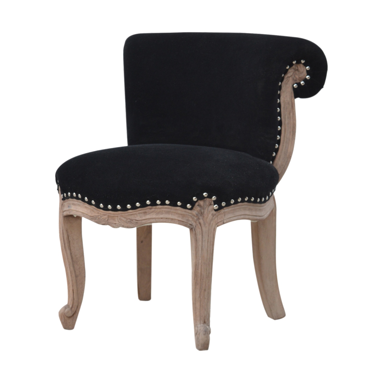 Black Velvet Studded Chair - Image 2