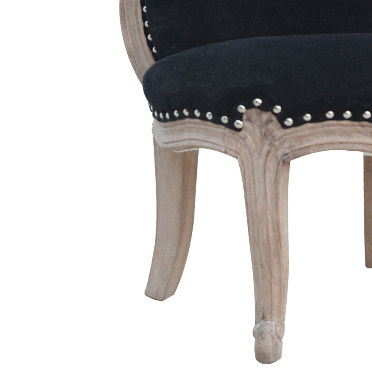 Black Velvet Studded Chair - Image 5