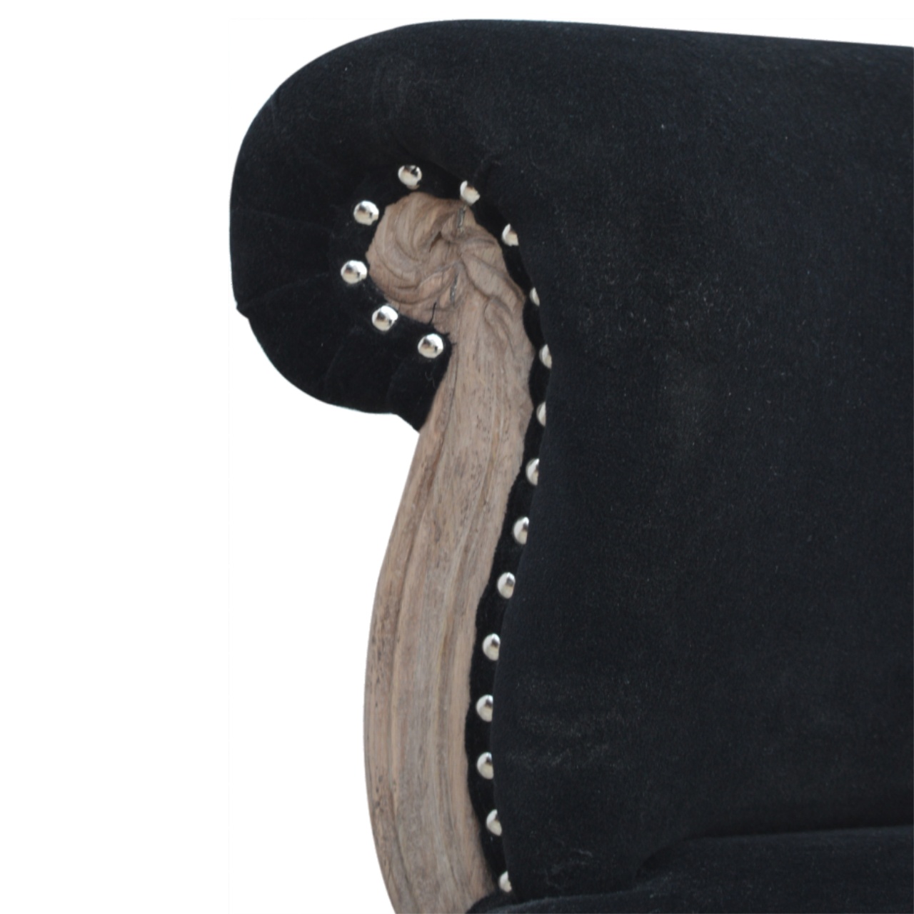Black Velvet Studded Chair - Image 8