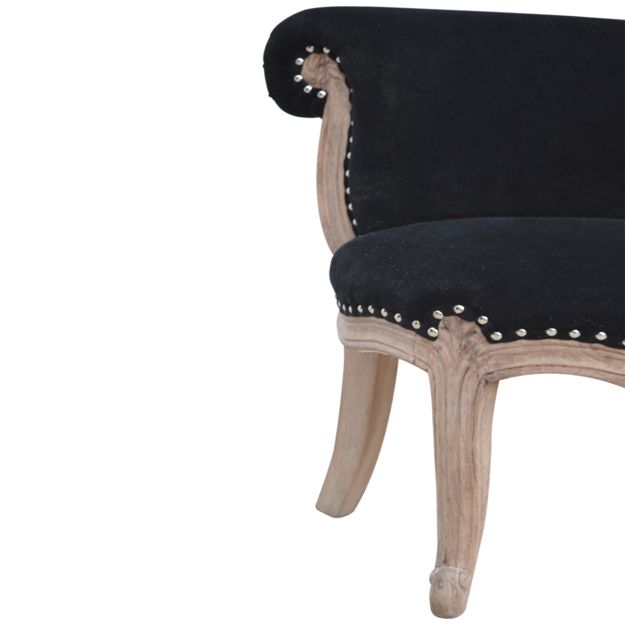 Black Velvet Studded Chair - Image 4