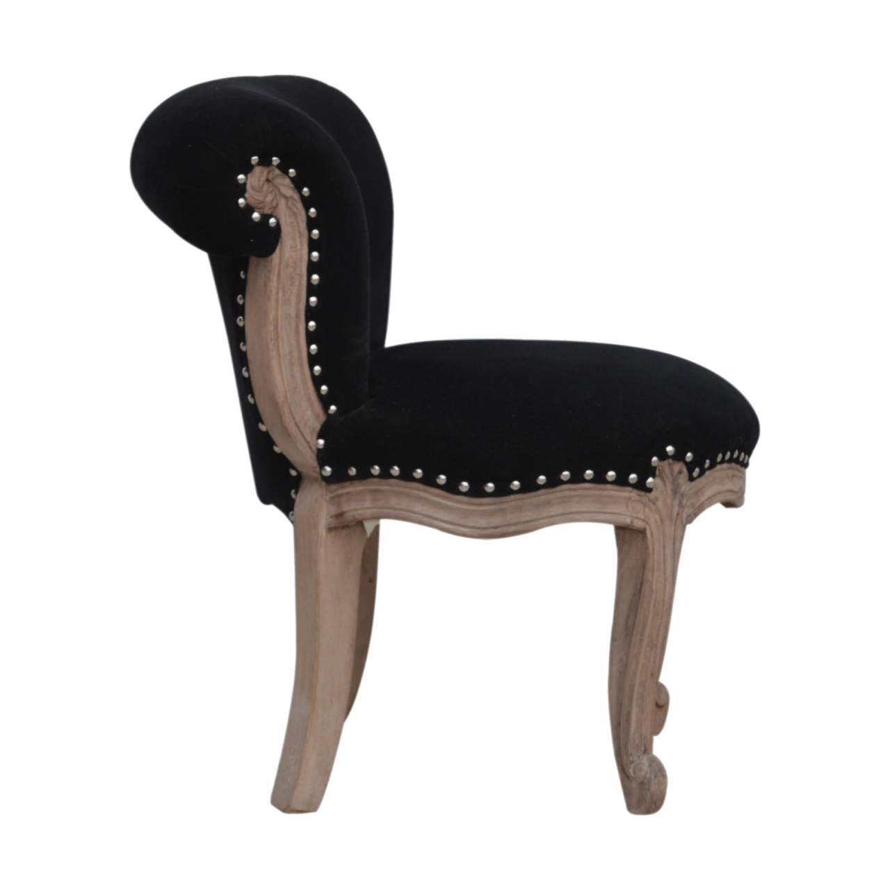 Black Velvet Studded Chair - Image 6
