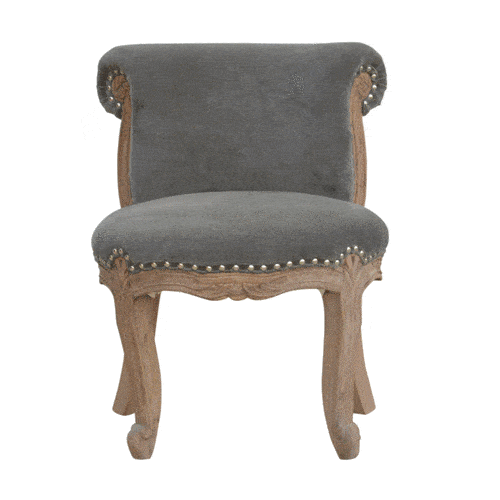 Grey Velvet Studded Chair - Image 10