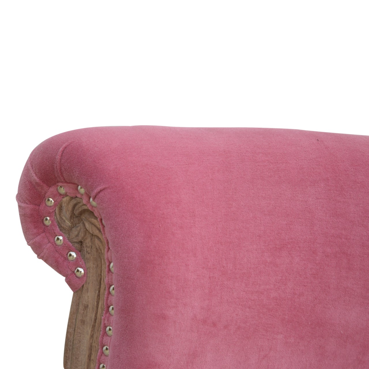 Pink Velvet Studded Chair - Image 8