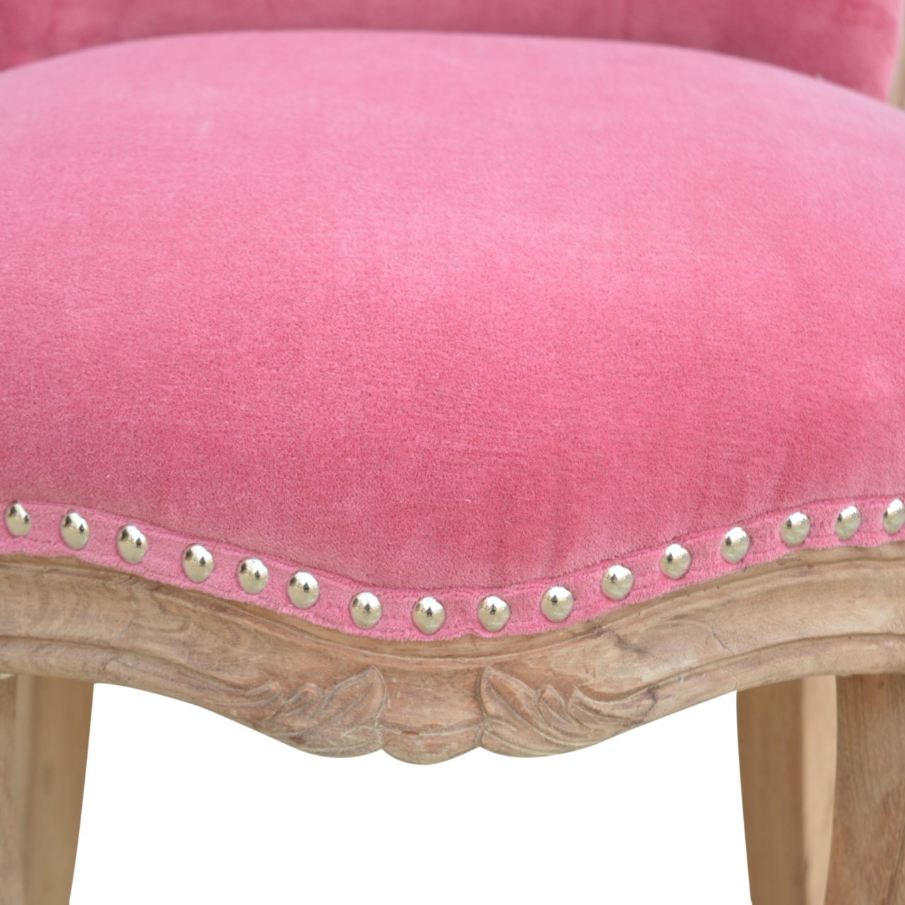 Pink Velvet Studded Chair - Image 4