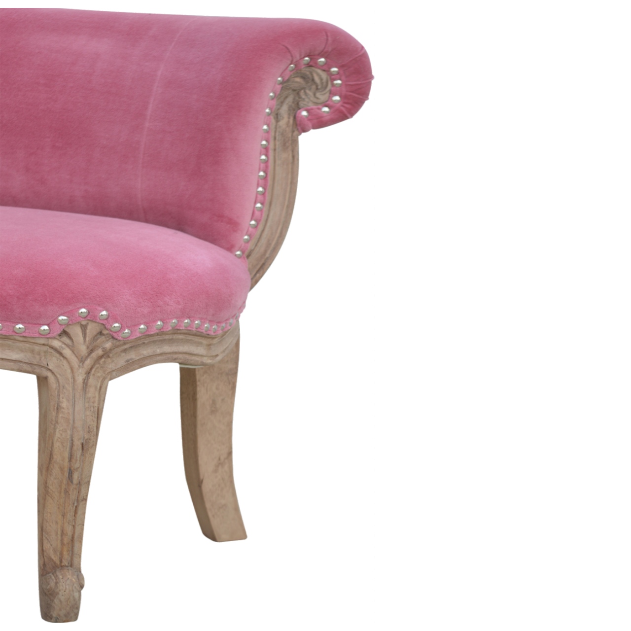 Pink Velvet Studded Chair - Image 7