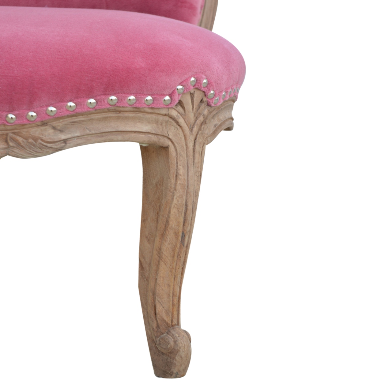 Pink Velvet Studded Chair - Image 5