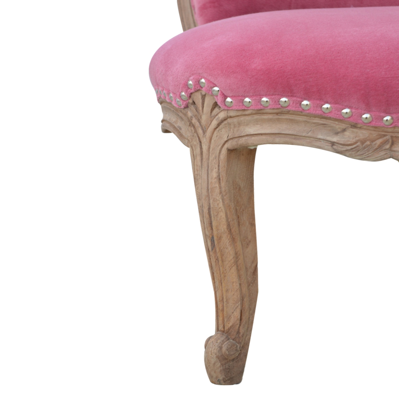 Pink Velvet Studded Chair - Image 6