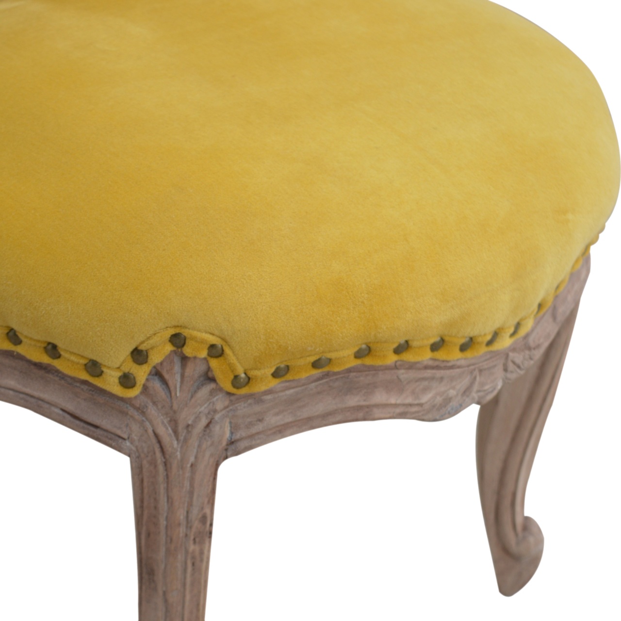 Mustard Velvet Studded Chair - Image 6