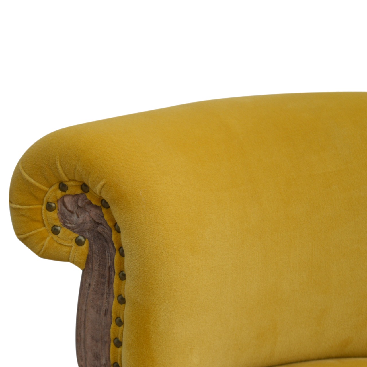 Mustard Velvet Studded Chair - Image 8