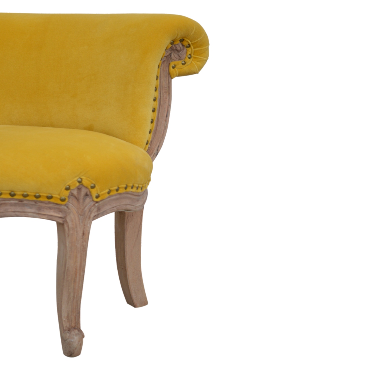 Mustard Velvet Studded Chair - Image 5