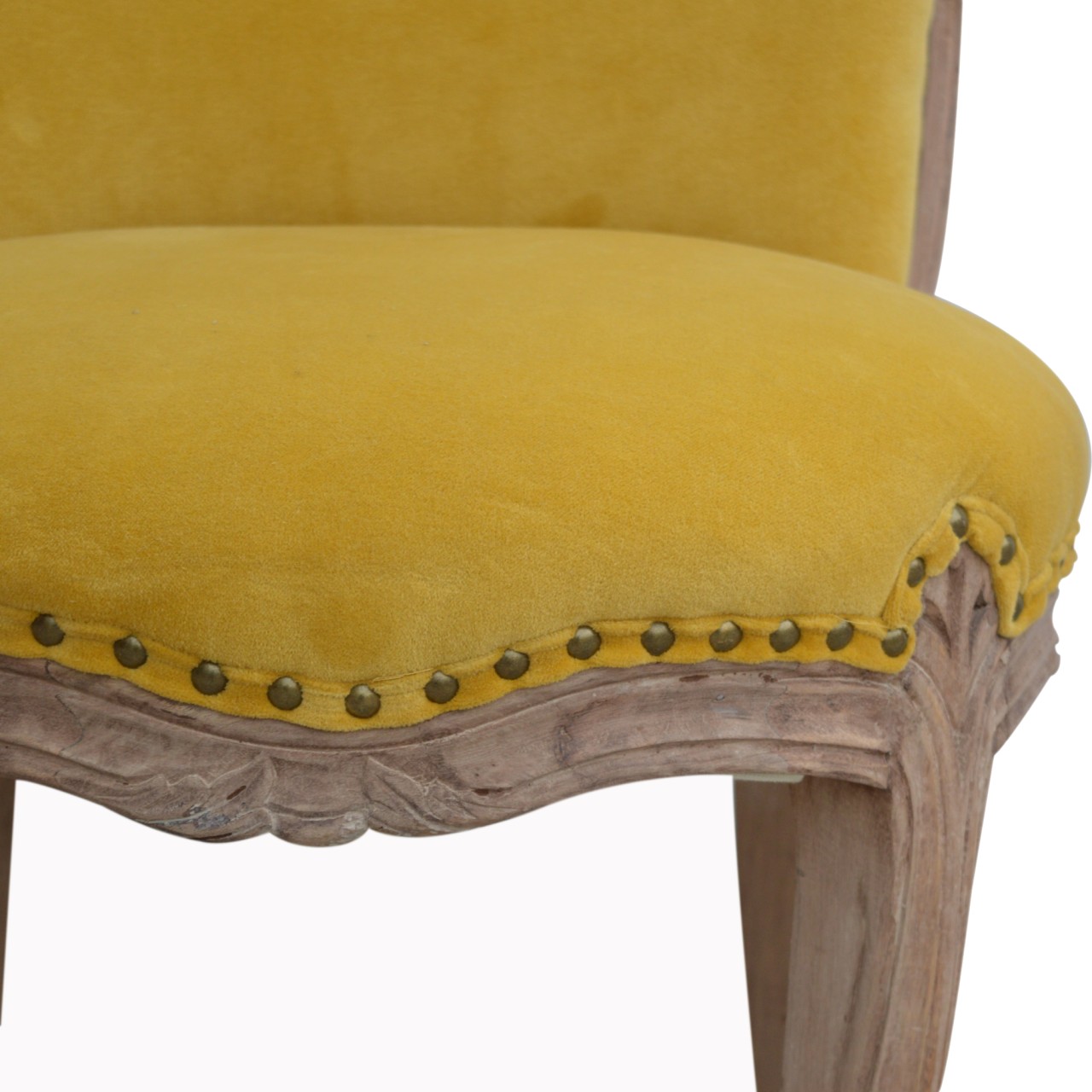 Mustard Velvet Studded Chair - Image 7