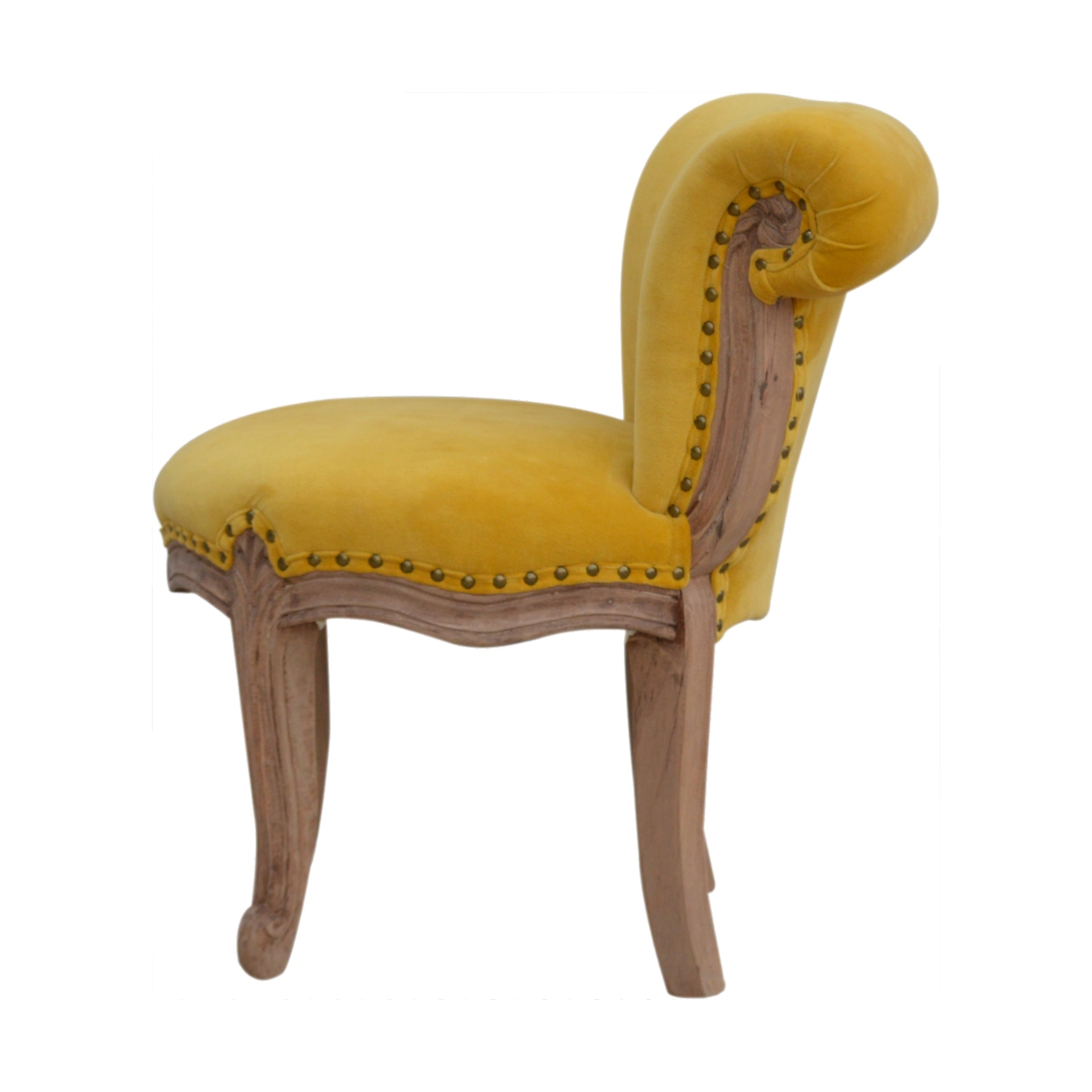 Mustard Velvet Studded Chair - Image 4