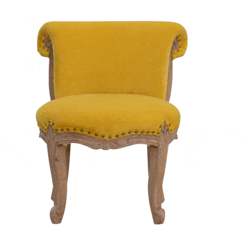 Mustard Velvet Studded Chair - Image 10