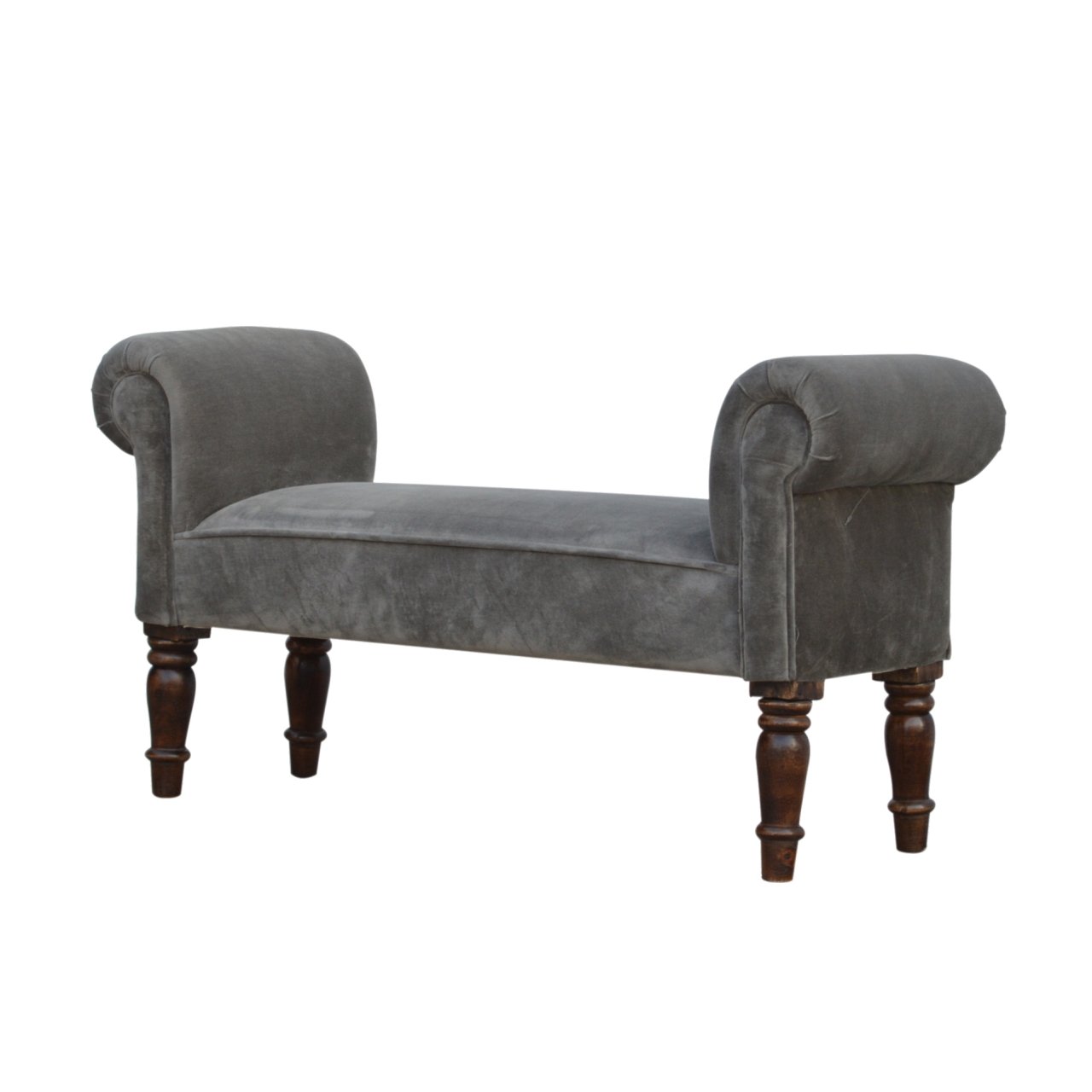 Grey Velvet Bench - Image 3