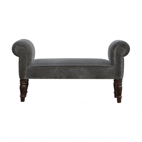 Grey Velvet Bench - Image 10