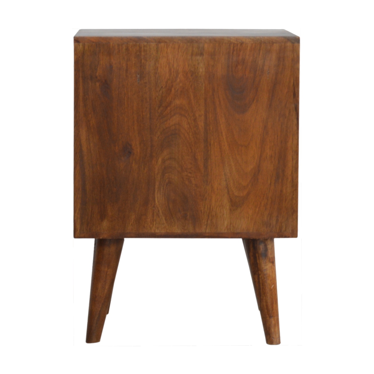Chestnut Cube Carved Bedside - Image 9